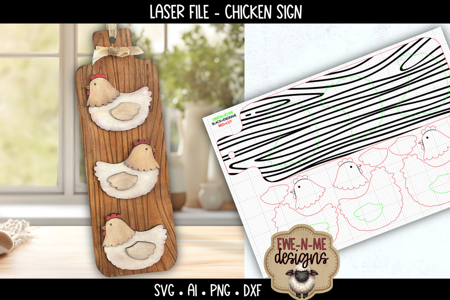 Chicken Cutting Board | Laser Cut SVG File