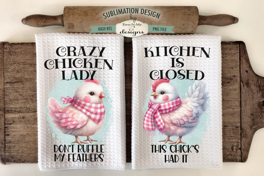 Funny Chicken Towels - Kitchen Towel Sublimation Designs