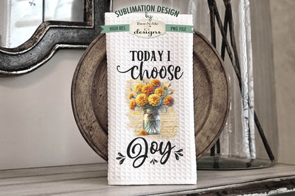 Flowers In Jars Marigolds - Kitchen Towel Sublimation Designs