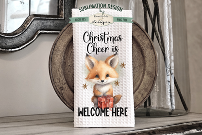 Christmas Fox - Kitchen Towel Sublimation Designs
