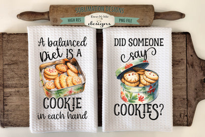 Christmas Cookies in Tins - Kitchen Towel Sublimation Designs