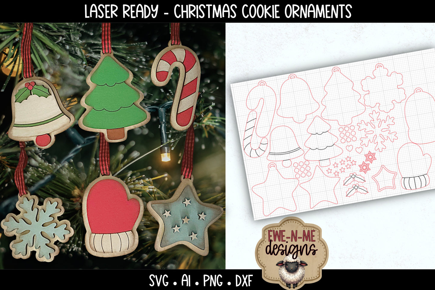 Christmas Cookie Ornaments | Laser Cut SVG Files