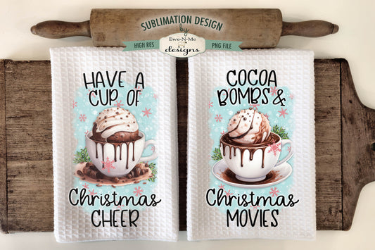 Hot Cocoa Bombs - Kitchen Towel Sublimation Designs