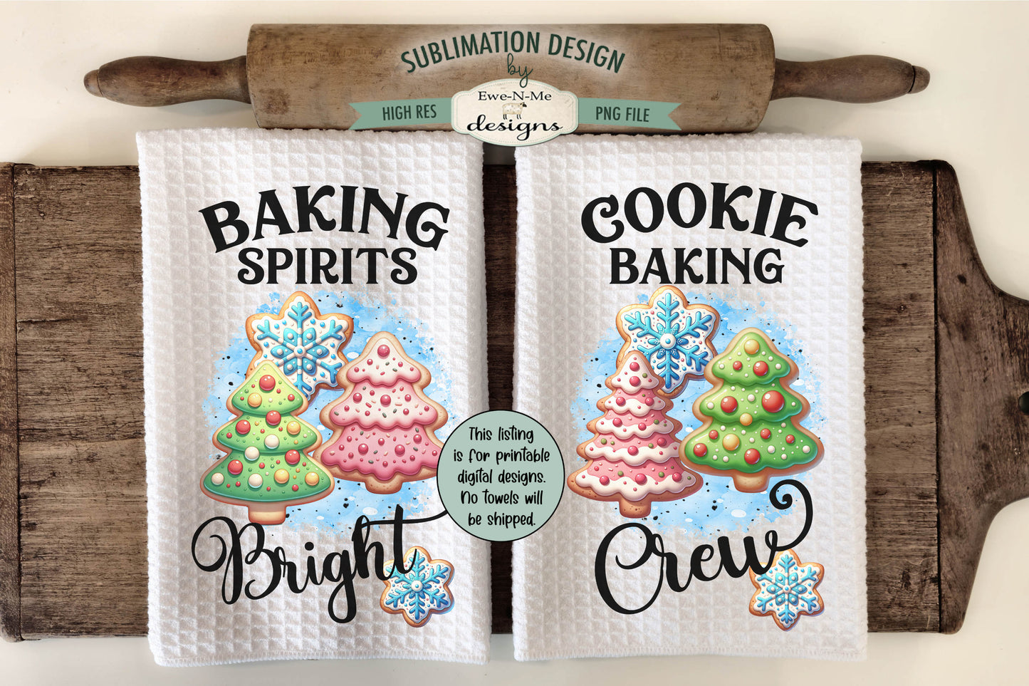 Holiday Baking - Bundle of 16 - Kitchen Towel Sublimation Designs