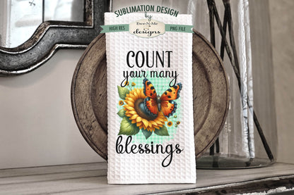 Butterflies and Sunflowers - Bundle of 5 - Kitchen Towel Sublimation Designs