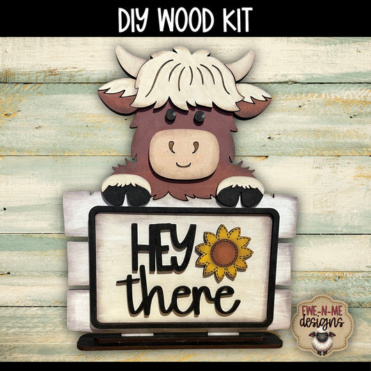 Highland Cow Interchangeable Sign Base | DIY WOOD KIT