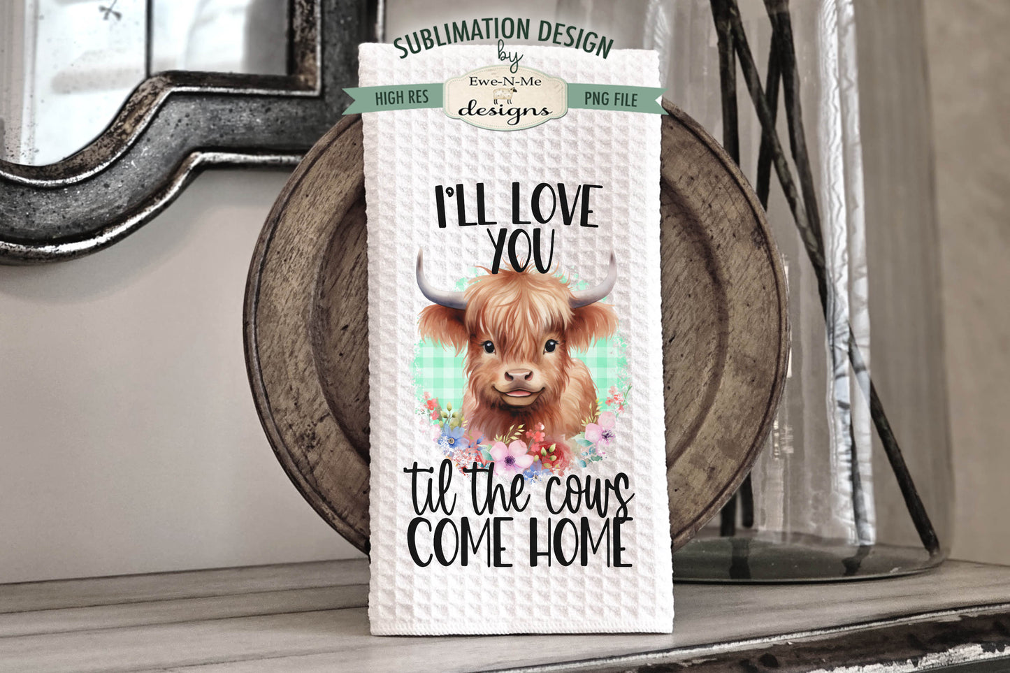 Funny Highland Cows - Bundle of 5 - Kitchen Towel Sublimation Designs