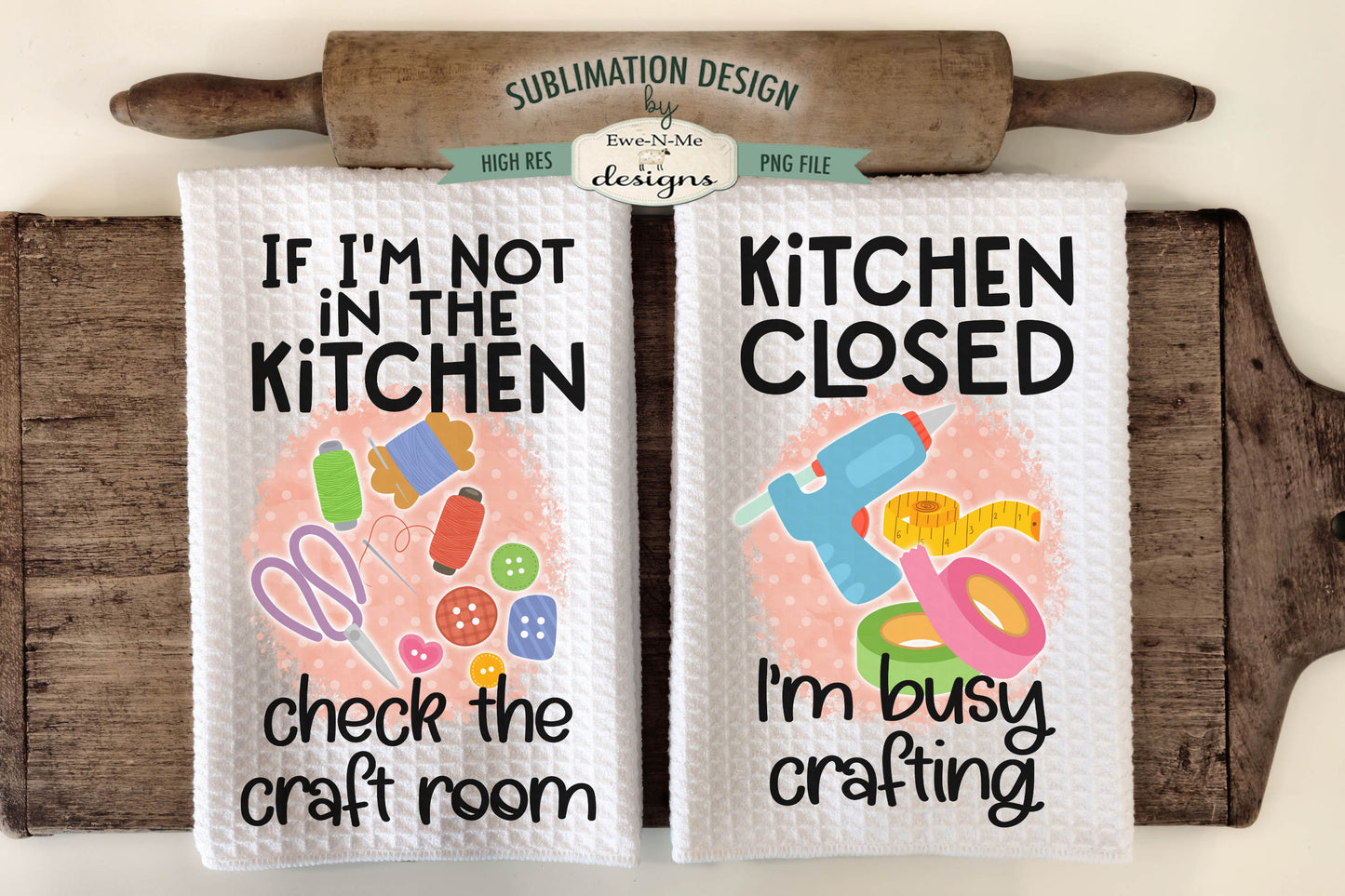 Craft Room Craft Supplies - Kitchen Towel Sublimation Designs