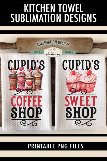 Cupids Coffee Shop Cupids Sweet Shop - Kitchen Towel Sublimation Designs