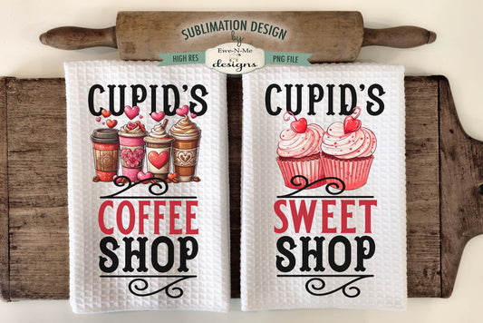 Cupids Coffee Shop Cupids Sweet Shop - Kitchen Towel Sublimation Designs