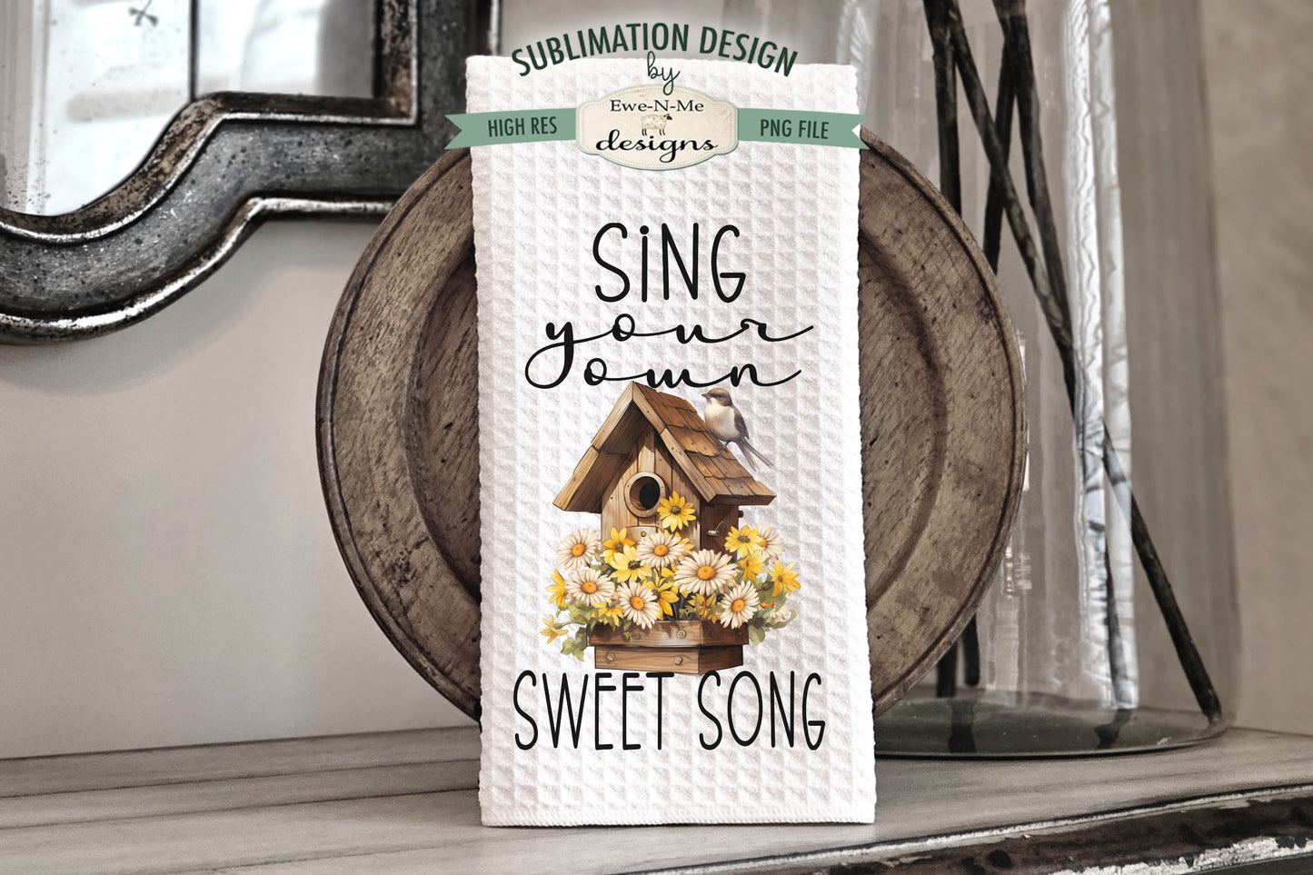 Rustic Country Daisies- Bundle of 5 - Kitchen Towel Sublimation Designs