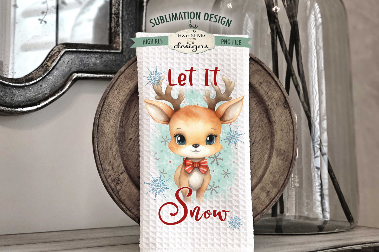 Holiday Critters - Bundle of 5 - Kitchen Towel Sublimation Designs