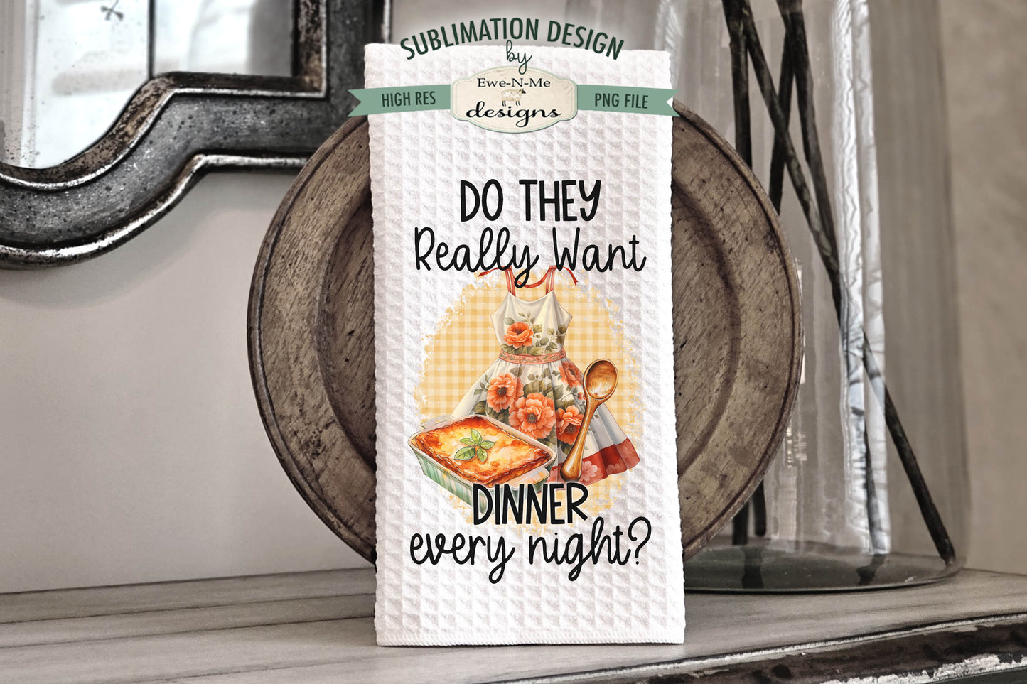 Snarky Vintage Aprons- Kitchen Towel Sublimation Designs