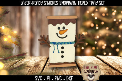 S'mores Snowman Tiered Tray Six Designs SVG Set - Laser Cut SVG