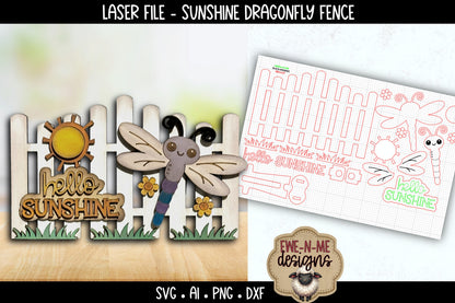 Sunshine Dragonfly Fence | Laser Cut SVG File