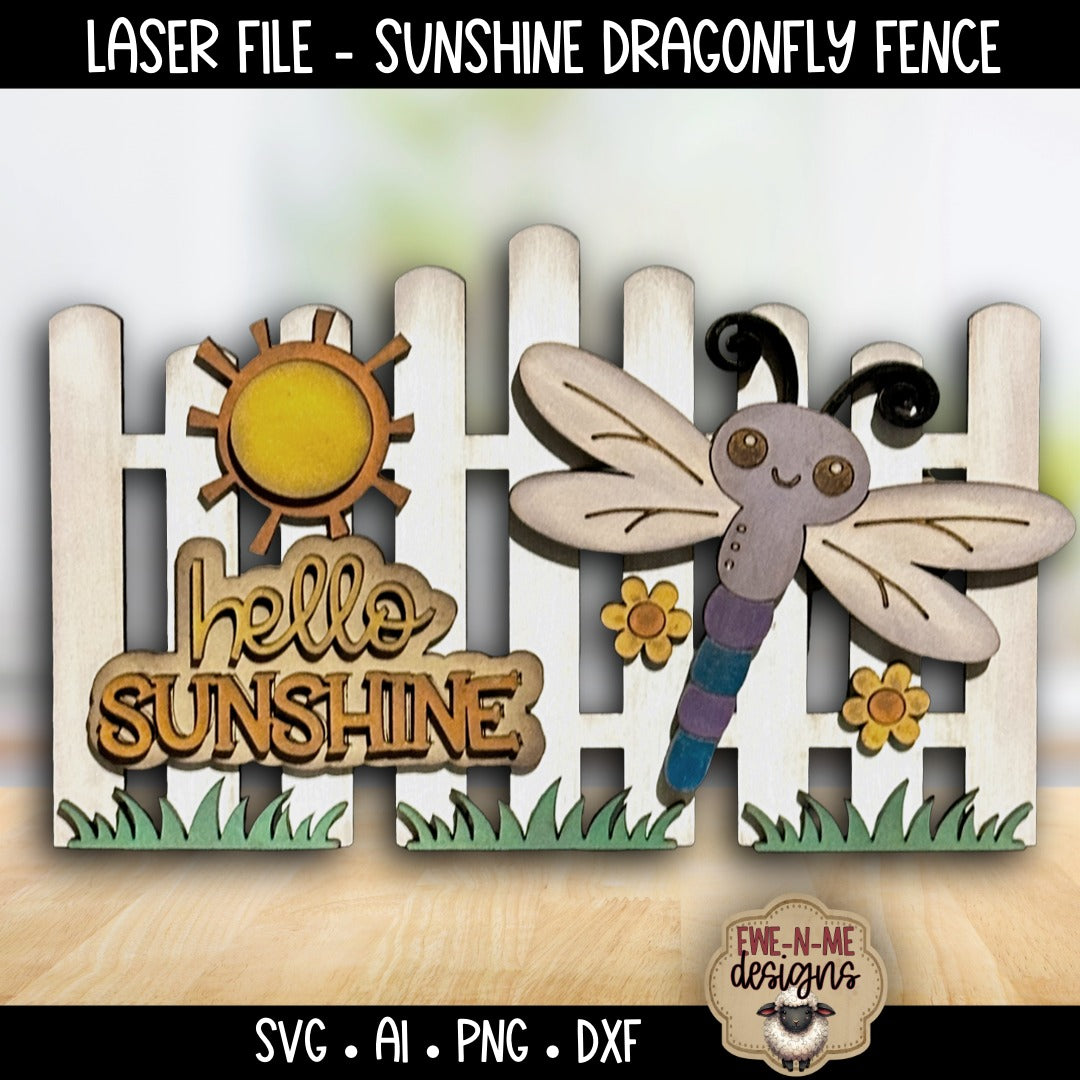 Sunshine Dragonfly Fence | Laser Cut SVG File