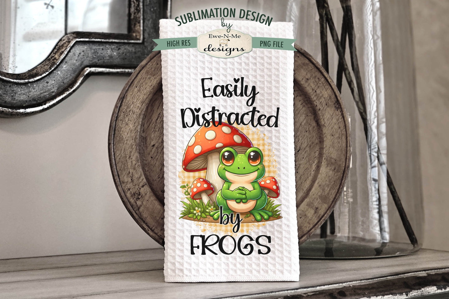 Frogs and Mushrooms - Kitchen Towel Sublimation Designs