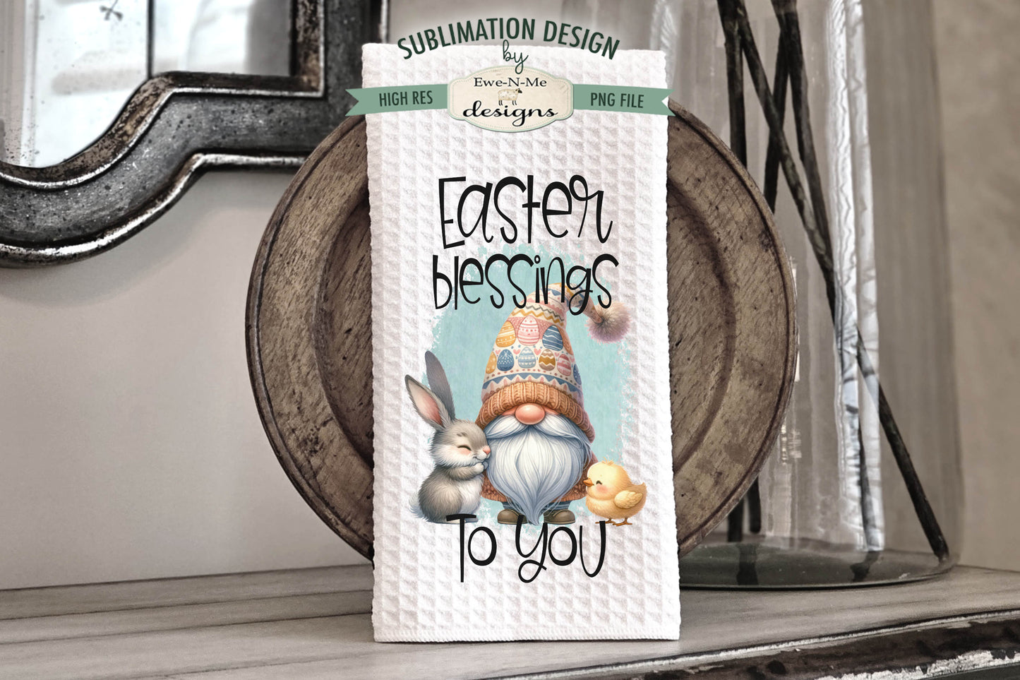 Easter Gnome - Kitchen Towel Sublimation Designs