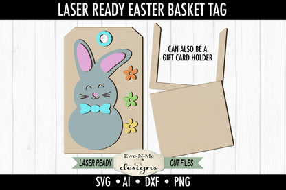 Easter Bunny Tag and Gift Card Holder - Laser Cut SVG File