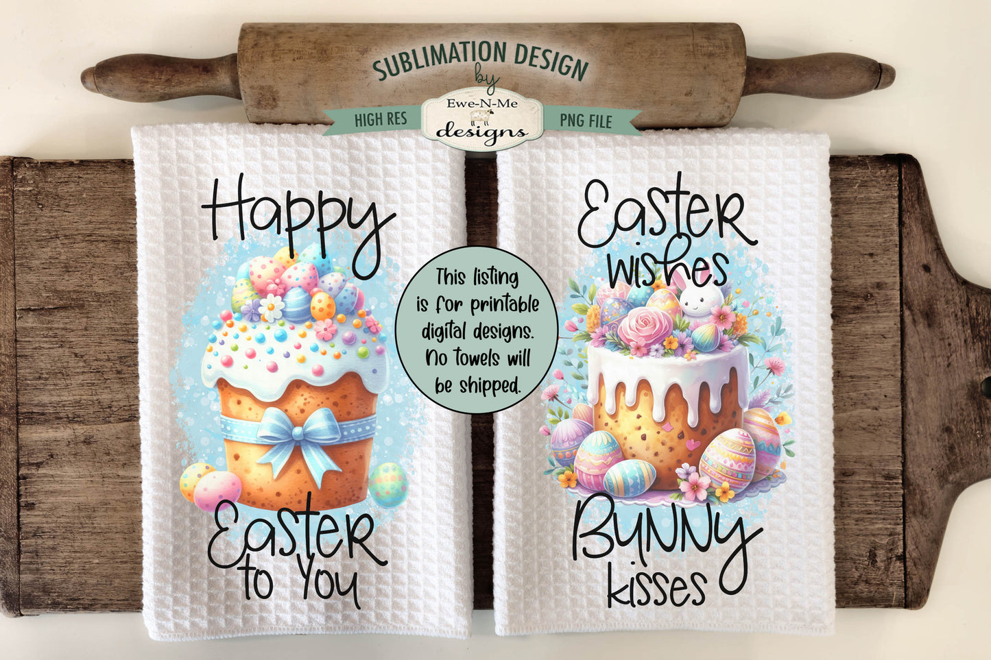 Easter Towel Designs - Bundle of 16 - Kitchen Towel Sublimation Designs