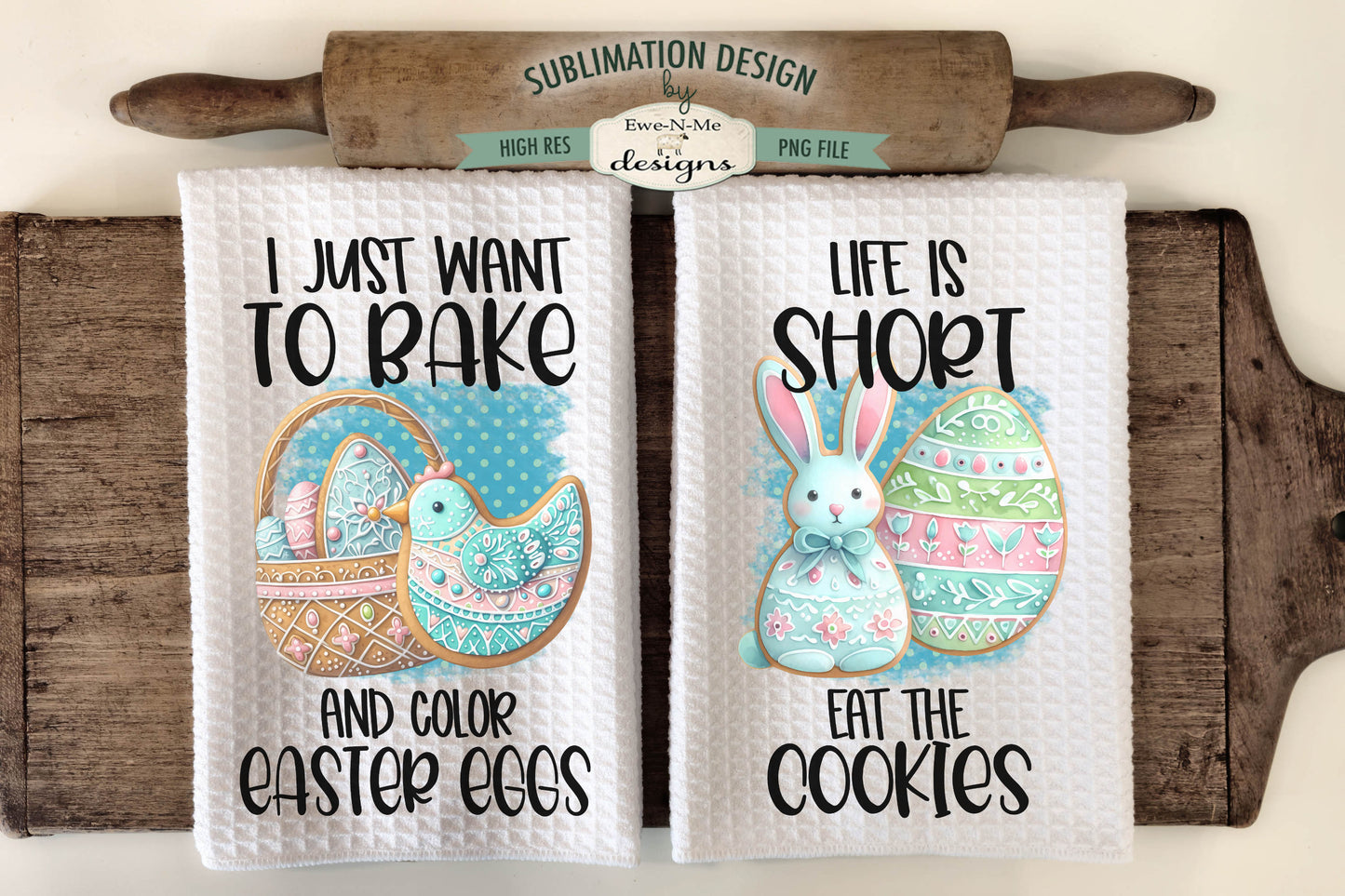 Easter Cookies - Kitchen Towel Sublimation Designs