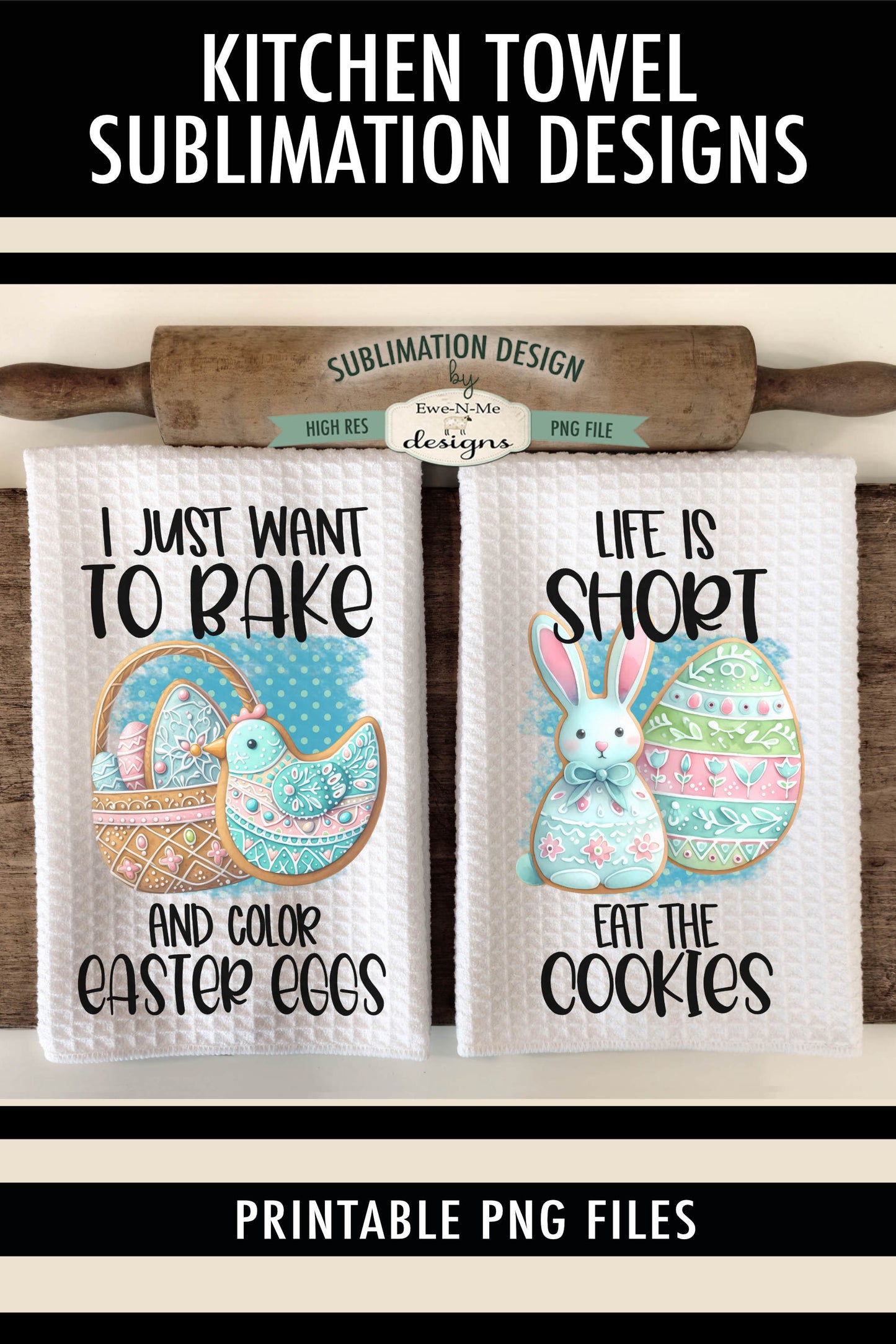 Easter Cookies - Kitchen Towel Sublimation Designs