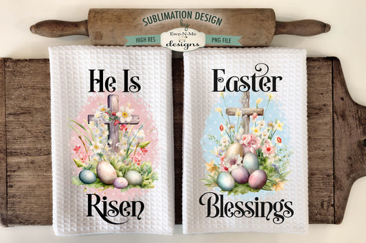 Easter Cross - Kitchen Towel Sublimation Designs