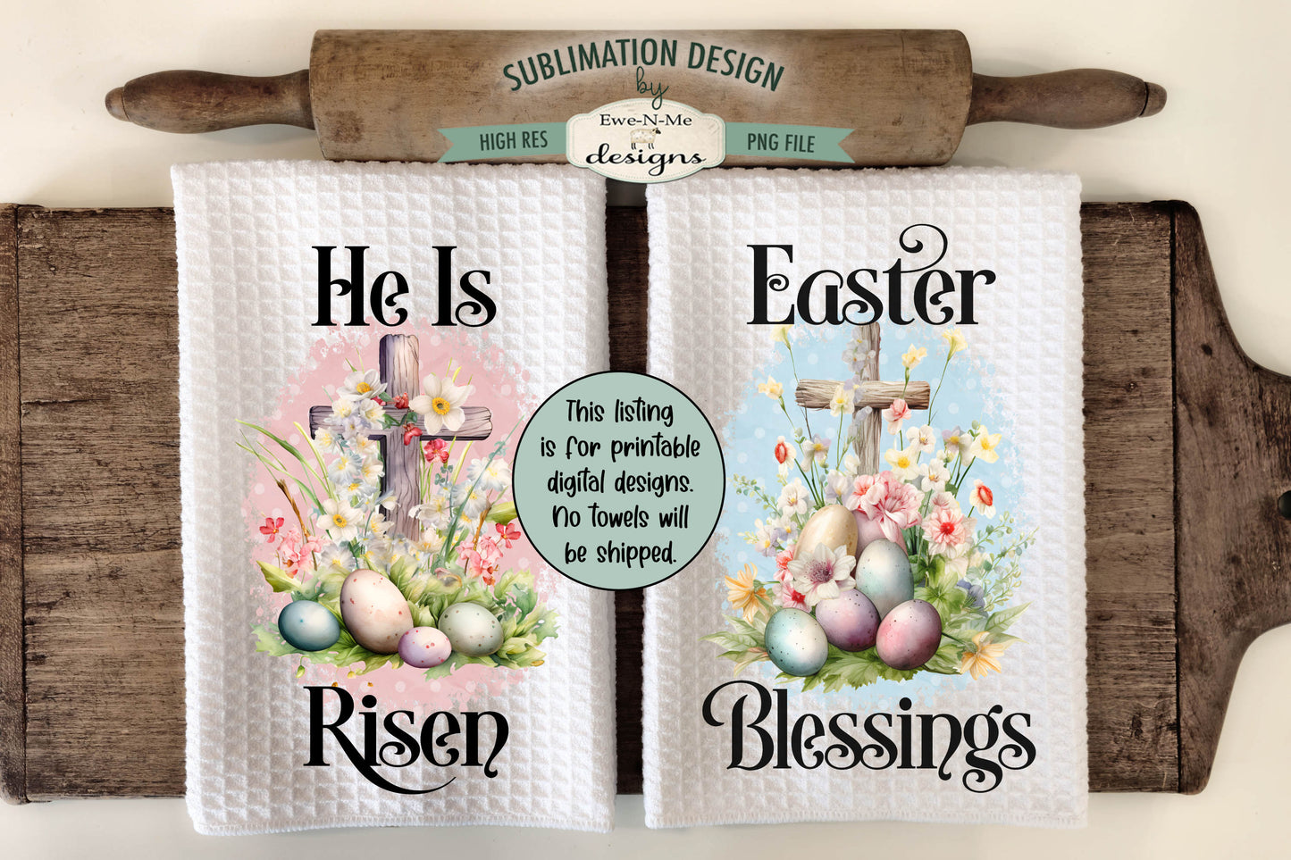 Easter Towel Designs - Bundle of 16 - Kitchen Towel Sublimation Designs