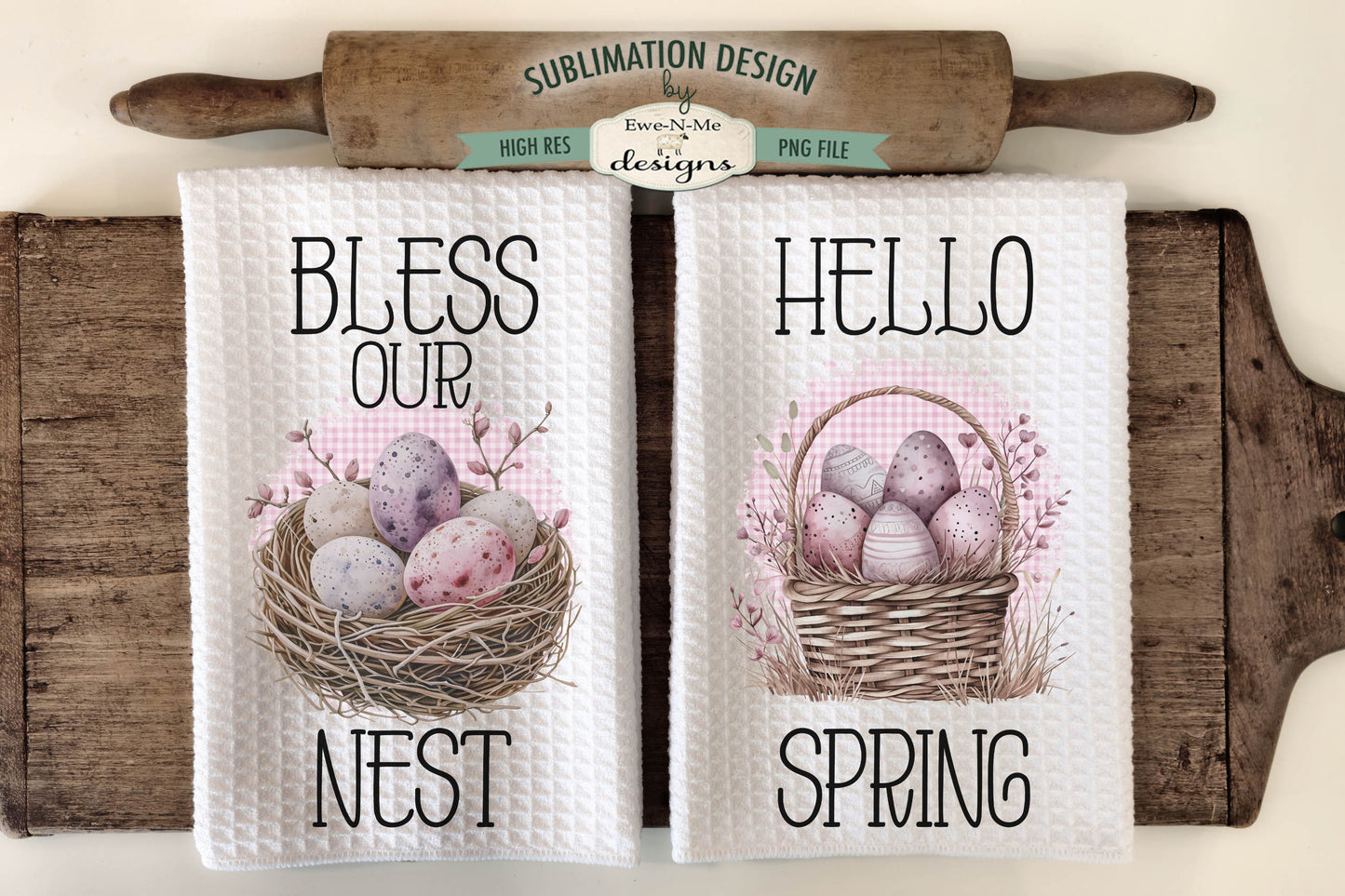 Pastel Easter Eggs - Kitchen Towel Sublimation Designs