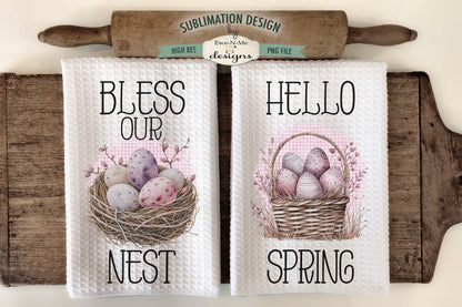 Pastel Easter Eggs - Kitchen Towel Sublimation Designs