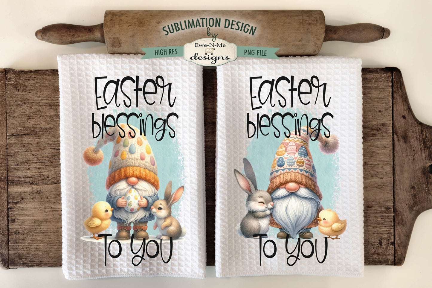 Easter Gnome - Kitchen Towel Sublimation Designs