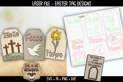 Easter Tag SVG Bundle For Interchangeable Tag Base | Laser Cut SVG Files