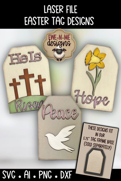 Easter Tag SVG Bundle For Interchangeable Tag Base | Laser Cut SVG Files