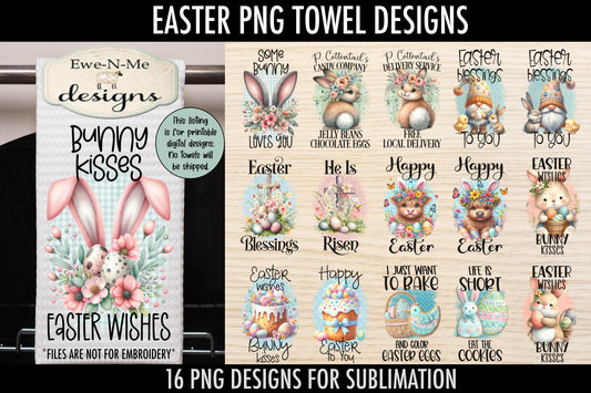 Easter Towel Designs - Bundle of 16 - Kitchen Towel Sublimation Designs
