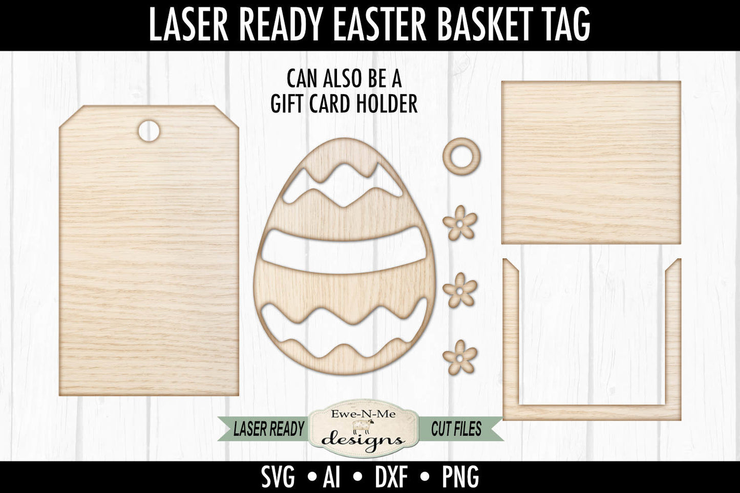 Easter Egg Tag and Gift Card Holder - Laser Cut SVG File