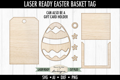 Easter Egg Tag and Gift Card Holder - Laser Cut SVG File