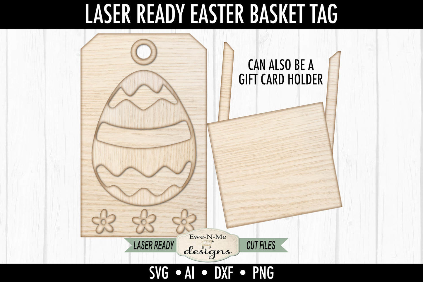 Easter Egg Tag and Gift Card Holder - Laser Cut SVG File