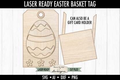 Easter Egg Tag and Gift Card Holder - Laser Cut SVG File