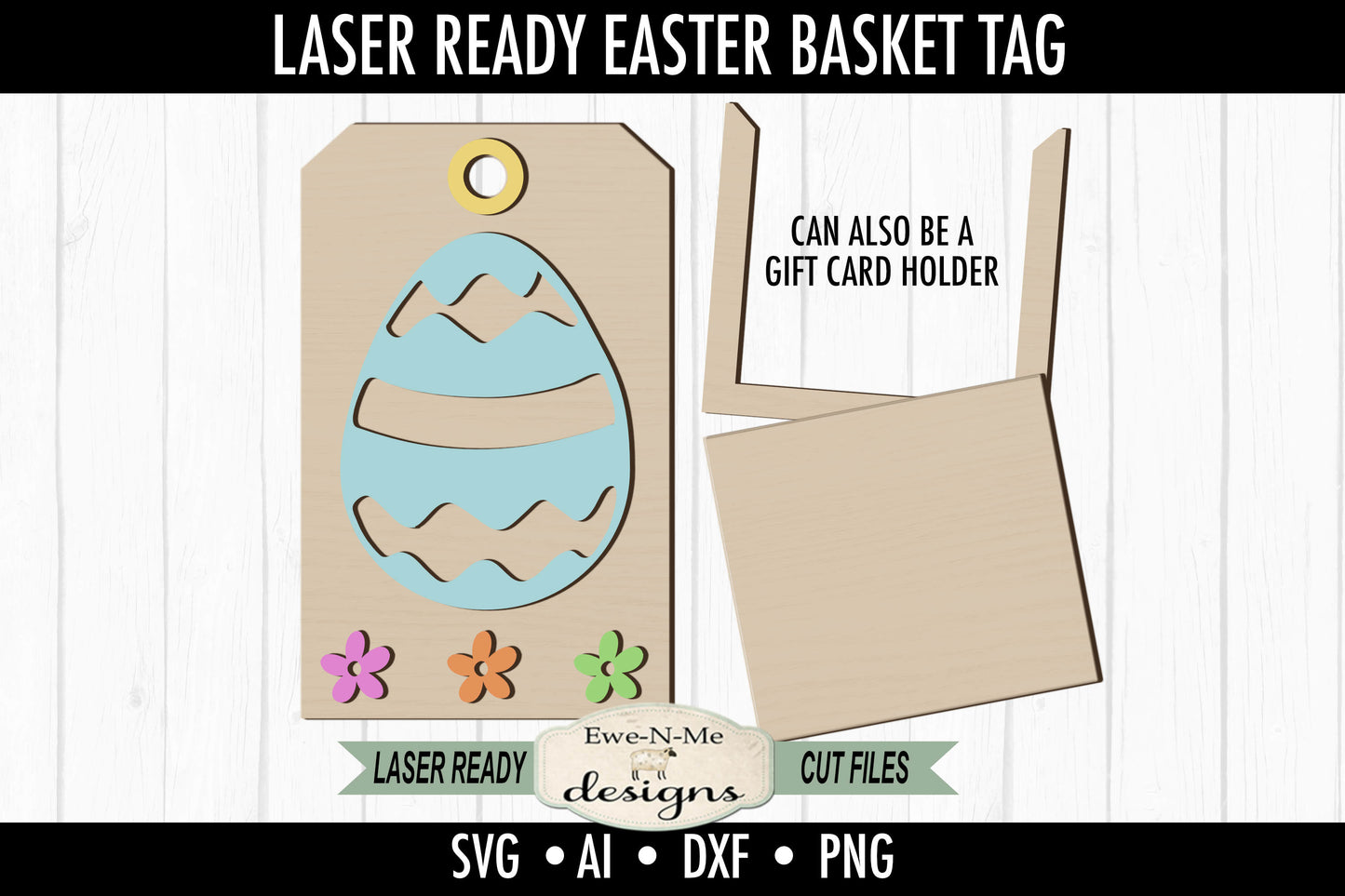 Easter Egg Tag and Gift Card Holder - Laser Cut SVG File