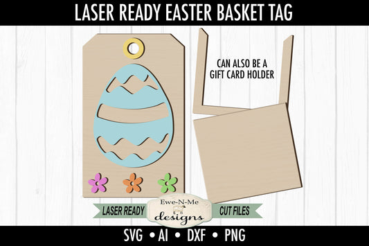 Easter Egg Tag and Gift Card Holder - Laser Cut SVG File