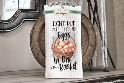 Rooster Rise Shine Eggs In Basket - Kitchen Towel Sublimation Designs