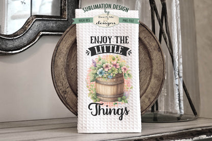 Flowers In Barrels - Kitchen Towel Sublimation Designs