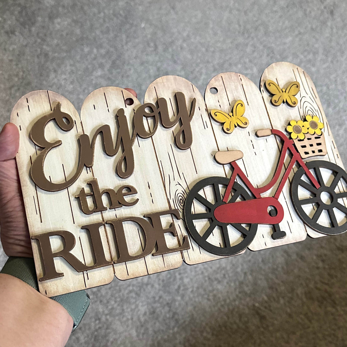 Enjoy the Ride Bicycle Sign | Laser Cut SVG File