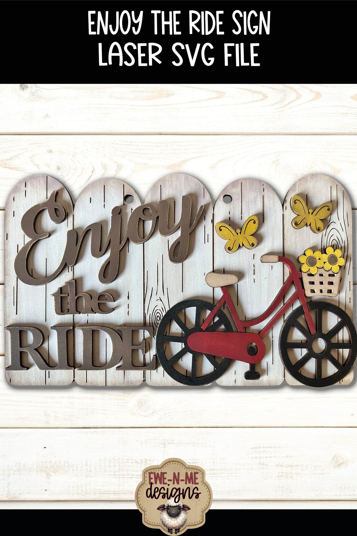 Enjoy the Ride Bicycle Sign | Laser Cut SVG File