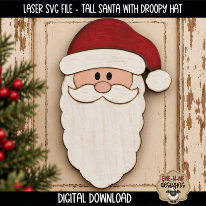 Tall Santa Face - Long Beard | Laser Cut SVG File