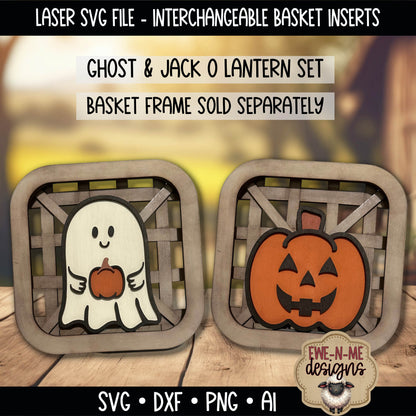 Interchangeable Tobacco Basket Inserts - Ghost and Jack O Lantern | Laser Cut SVG Files
