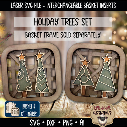 Interchangeable Tobacco Basket Inserts - Christmas Trees | Laser Cut SVG File