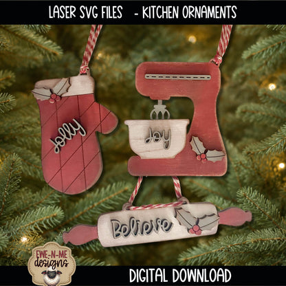 Christmas Kitchen Ornament Bundle | Laser Cut SVG Files