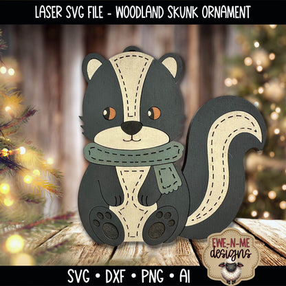 Woodland Skunk Ornament | Laser Cut SVG File