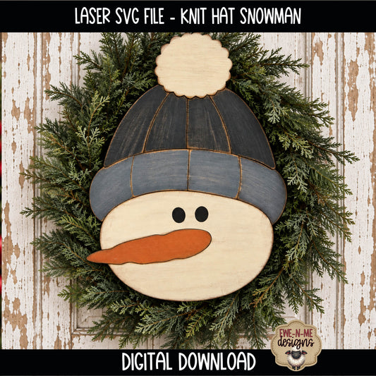 Knit Hat Snowman Face | Laser Cut SVG File